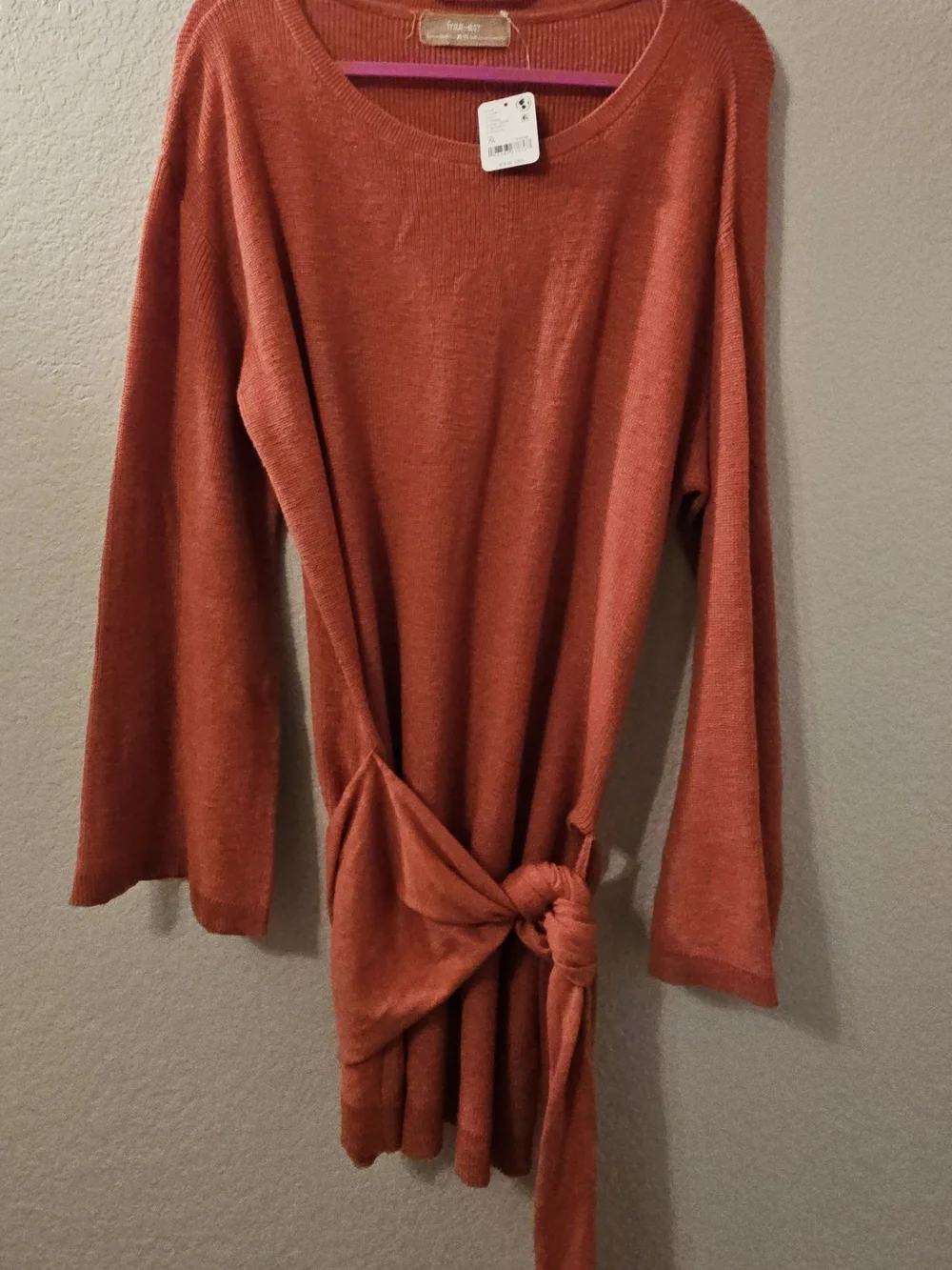 NWT Free People free-est Spencer Mini Dress Ginger Orange Knit Size XL